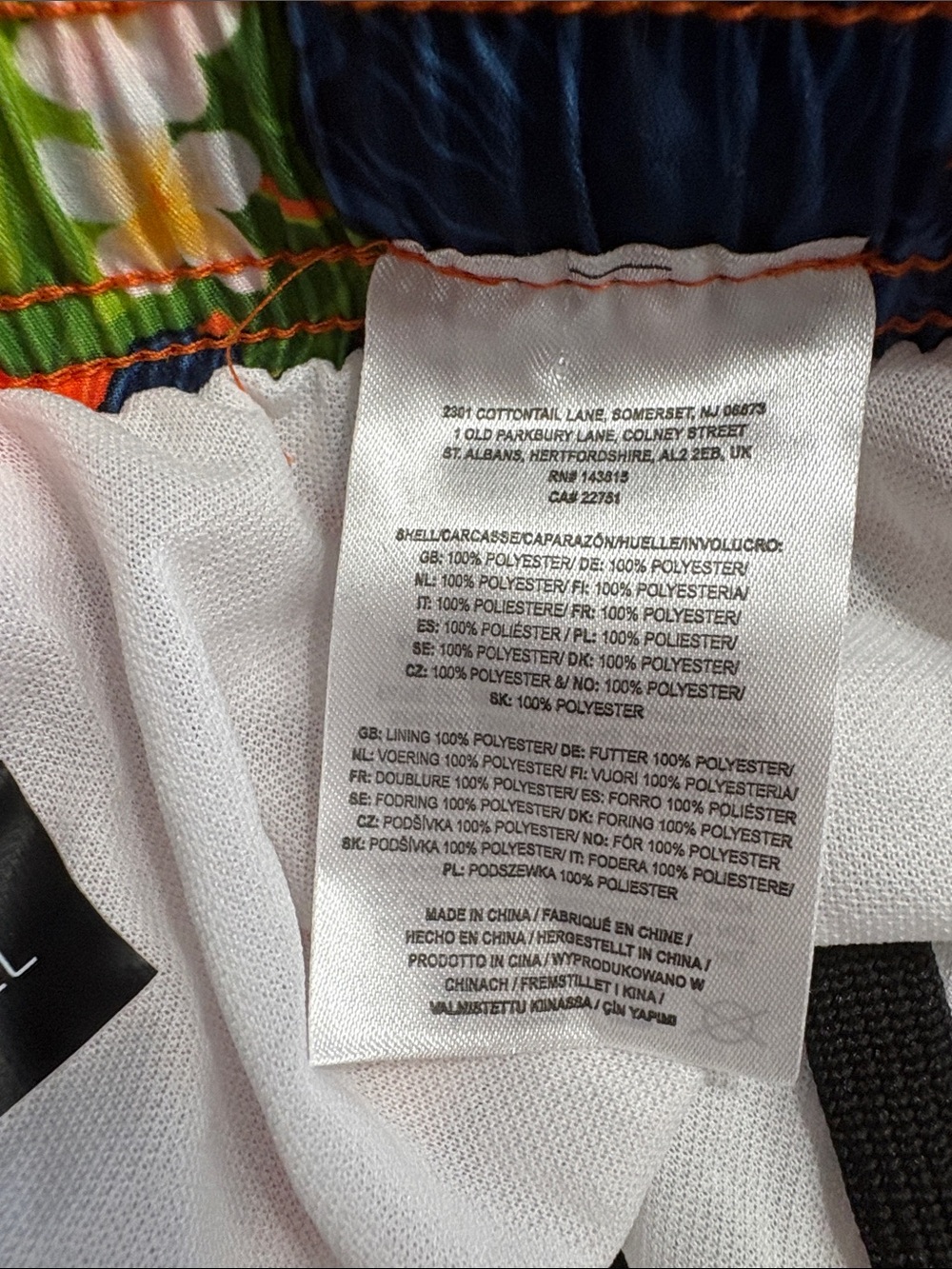 NFL Denver Broncos Orange Floral Men's Swim Shorts Size Large -- washed not worn - Picture 6 of 7